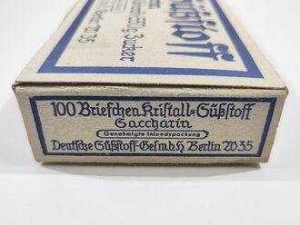 100 Briefchen "Kristall Süßstoff Saccarin" in der originalen Umverpackung