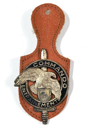 Frankreich, Brustanhänger, "Commando Entrainement" (Centre national dentraînement commando CNEC), Wappen fehlt, gebraucht