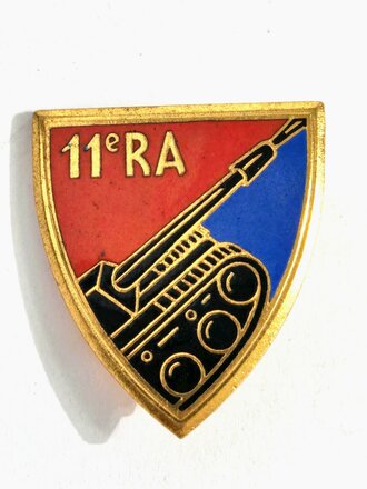 Frankreich WWII, Metallabzeichen/Badge, 11. Régiment dArtillerie (RA), Drago/Paris
