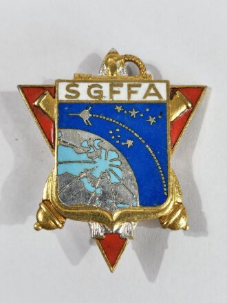 Frankreich nach 1945, Metallabzeichen/Badge, Service géographique des FFA, Artillerie, Drago/Paris