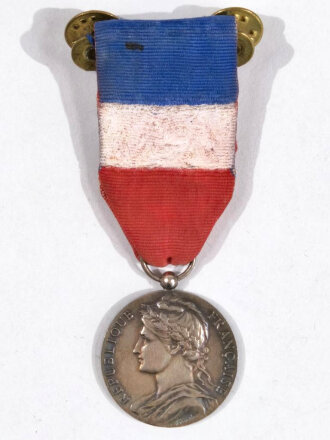 Frankreich nach 1945, Médaille du travail Argent 1960, mit Band gebraucht