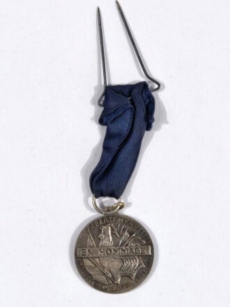 Frankreich 1. Weltkrieg, Medaille du Cinqantenaire Premiere Guerre Mondial: 11. November 1918 - 11. November 1968, Departement Bas-Rhin, mit Band