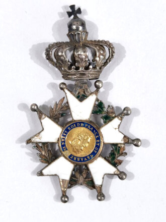 Frankreich bis 1918, Medaille de Chevalier de lOrdre de la Legion dHonneur Henri IV Roi de France  et de Navarre 1814 , ohne Band, gebraucht, Emaille beschädigt, ca. 3,5 cm