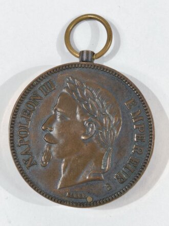 Frankreich vor 1918, Medaillon 5 Franc 1870, Napoleon III, Empire Francais, ca. 4 cm