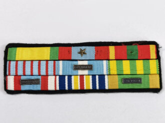 Frankreich nach 1945, Maroc/Extreme Orient, Bandschnalle/Ribbon mit 9 Bändern, Rappel de décorations, sehr guter Zustand