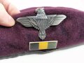 Südafrika, Barett mit Abzeichen "Adler", Fallschirmjäger/Paratrooper, Cranberry, Size 85/86, "Saphi Pretoria/Rifleman", gebraucht, Löcher