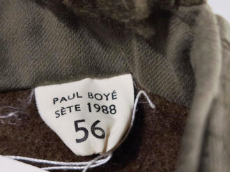 Frankreich nach 1945, Wintermütze "Doublure", "Paul Boye" Gr. 5, datiert 1988, Olivgrün, gefüttert, gebraucht, guter Zustand