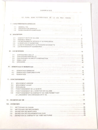 Frankreich nach 1945, Dienstvorschrift, Fusil semi-automatique de 7,5mm, Modele 1949-56, Ecole Superieure et dApplication du Materiel (ESAM), 1983, 35 Seiten, DIN A4, gebraucht