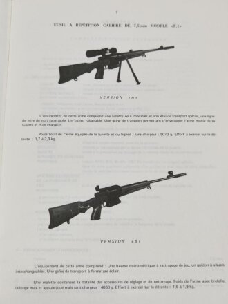 Frankreich nach 1945, Dienstvorschrift, Fusil a Repetition Calibre de 7,5mm, Modele F1 - Version A/B, Ecole Superieure et dApplication du Materiel (ESAM), 1986, 48 Seiten, DIN A4, gebraucht