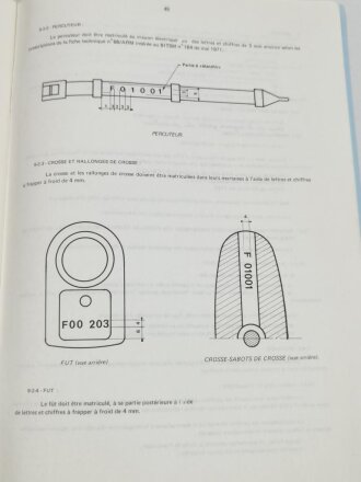 Frankreich nach 1945, Dienstvorschrift, Fusil a Repetition Calibre de 7,5mm, Modele F1 - Version A/B, Ecole Superieure et dApplication du Materiel (ESAM), 1986, 48 Seiten, DIN A4, gebraucht