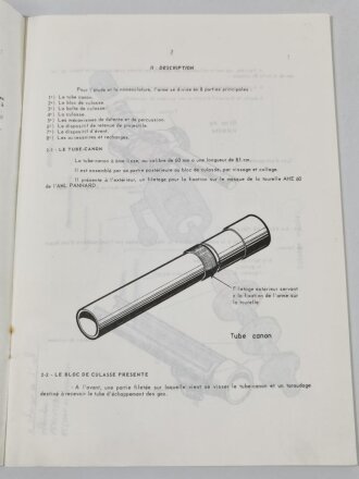 Frankreich nach 1945, Dienstvorschrift, Mortier de 60mm...