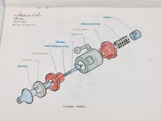 Frankreich nach 1945, Dienstvorschrift, Mortier de 60mm CS, Modele 1961/1961-67, Ecole Superieure et dApplication du Materiel (ESAM), 1989, 42 Seiten, DIN A4, gebraucht, Wasserschaden