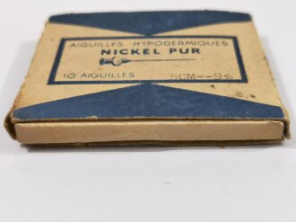 Frankreich WWII, Päckchen mit 7 Injektionsnadeln "Aiguilles Hypodermiques", ungebraucht