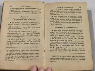 Frankreich, Dienstvorschrift für Manöver der Infanterie "Reglement sur les Manoeuvres de lInfanterie - Ecole du Soldat", Paris 1889, 238 Seiten, DIN A5,  gebraucht