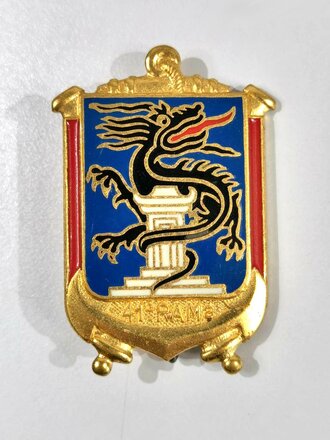 Frankreich nach 1945, Metallabzeichen "41° Régiment d’Artillerie de Marine", Drago/Paris, gebraucht