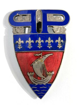 Frankreich nach 1945, POLICE NATIONALE DE PARIS Metallabzeichen, gebraucht