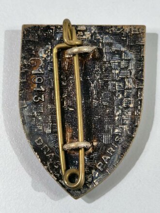 Frankreich nach 1945, Metallabzeichen "Multorum Virtus Inuno", Drago/Paris, gebraucht