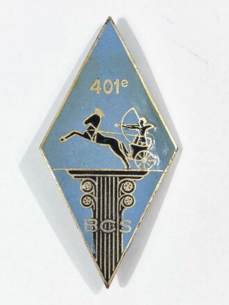 Frankreich nach 1945, Metallabzeichen "401 BCS", Drago/Paris, gebraucht