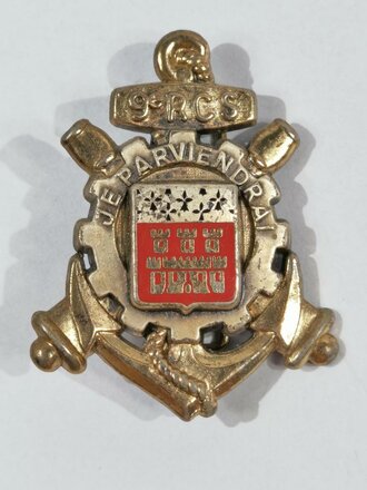 Frankreich nach 1945, Metallabzeichen "9 RCS", Drago/Paris, gebraucht