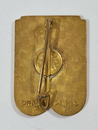 Frankreich nach 1945, Metallabzeichen "Nomen Laudes que Manebunt/16/1718 ", 16e régiment de dragons, Drago/Paris, gebraucht