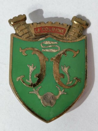 Frankreich nach 1945, Metallabzeichen, 35° Compagnie de camp de La Courtine, Drago/Paris, gebraucht