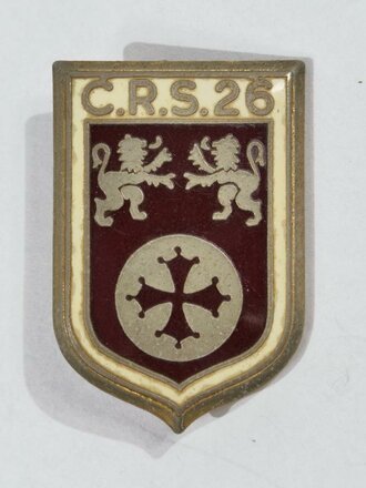 Frankreich nach 1945, Metallabzeichen "CRS 26", Drago/Paris, gebraucht