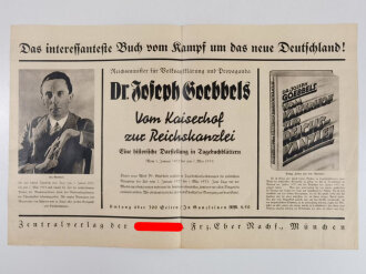 Werbeblatt, "Dr. Joseph Goebbels - Vom Kaiserhof zur...