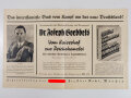 Werbeblatt, "Dr. Joseph Goebbels - Vom Kaiserhof zur Reichskanzlei", Zentralverlag der NSDAP, Faltblatt mit Bestell-Liste, DIN A4, sehr guter Zustand