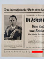 Werbeblatt, "Dr. Joseph Goebbels - Vom Kaiserhof zur Reichskanzlei", Zentralverlag der NSDAP, Faltblatt mit Bestell-Liste, DIN A4, sehr guter Zustand