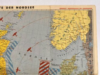 "Kriegskarte der Nordsee", genehmigt v. Oberkommando der Kriegsmarine, 1:3.350.00, Wien 1940, ca. 46 x 62, gefaltet, gebraucht