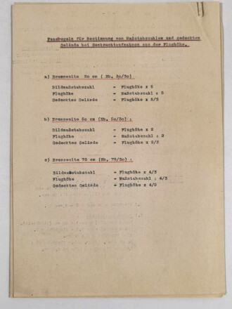OKH "Anweisung über den Luftbildgebrauch beim Heer, Geheim! - Nur für den Dienstgebrauch", Oberkommando  des Heeres, 7+1 Seiten mit Übersicht "Organisation des Luftdienstes", DIN A4, gebraucht