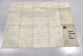 Bundeswehr, Bildtafel 13 "Panzerfahrzeuge des Heeres", Soldat und Technik, Heft 12/1964, 68 x 93 cm, gebraucht, fleckig