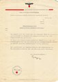 NSD-Studentenbund der NSDAP, Bescheinigung über abgeleisteten Ausgleichsdienst, Universität Frankfurt, 15.11.1944, DIN A4, gebraucht