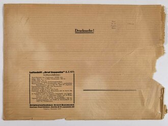 Bildblatt mit Originalumschlag, "Luftschiff Graf Zeppelin nach seiner glorreichen Weltreise am Ankerblatt", LZ 127 Graf Zeppelin, DIN A4, gebraucht