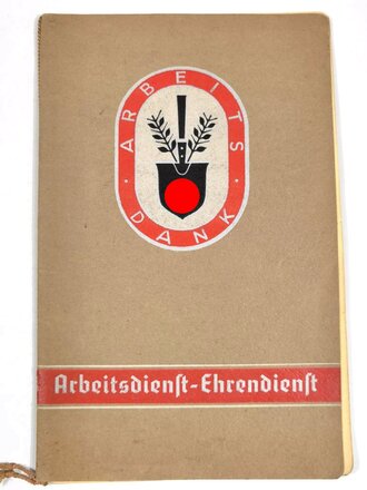RAD "Meine Arbeitsdienstzeit 1935/36", Gau XXII /Hessen-Nord, Mappe mit 40 kleinformatigen Fotografien, 22 x 34 cm, gebraucht, Stockflecken