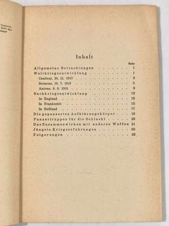 "Die Panzertruppen", Generaloberst Heinz Guderian, 55 Seiten, 1944, DIN A5, gebraucht, Einband lose