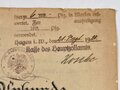 Schutzpolizei, Bescheinigung über Beförderungen und Bestallungsurkunde für einen Polizeioberwachtmeister, Arnsberg 7. September 1921, 33 x 21 cm, gebraucht, gefaltet