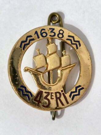 Frankreich nach 1945, Metallabzeichen "43er RI 1638", Drago/Paris, gebraucht