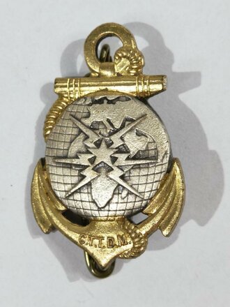 Frankreich nach 1945, Metallabzeichen, CTTDM, Corps des télégraphiste des troupes de marine, Drago/Paris, gebraucht