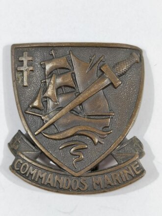 Frankreich WWII, Metallabzeichen," Commandos Marine", datiert 1943, Bertrand/Paris, gebraucht