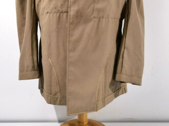 Frankreich nach 1945, Uniformjacke, Gr. 98.92 C PM, datiert 1968, Hersteller Ugeco/Nantes, gebraucht, fleckig, ohne Knöpfe
