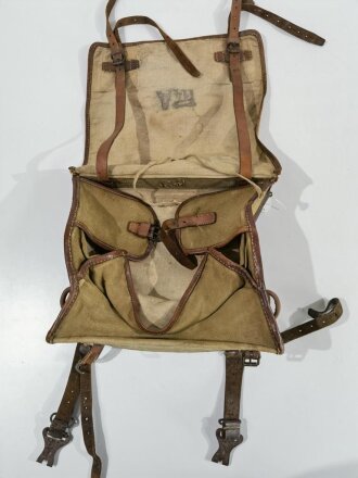 Frankreich vor 1918, Rucksack/Tornister/Havresack, Stempel "P14A", gebraucht, ca, 26 x 32 x 14 cm