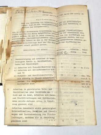 M.Dv.Nr. 624 " Schutzbekleidung und ihre Verwendung im Bereich der Kriegsmarine" Berlin 1940 mit 60 Seiten