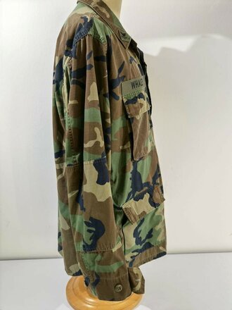 U.S.Navy Coat, hot weather, woodland camouflage pattern, combat. Used, size Large