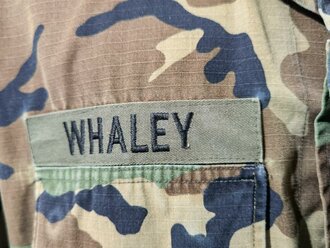 U.S.Navy Coat, hot weather, woodland camouflage pattern, combat. Used, size Large