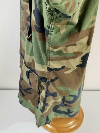 U.S.Navy Coat, hot weather, woodland camouflage pattern, combat. Used, size Large