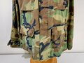 U.S.Navy Coat, hot weather, woodland camouflage pattern, combat. Used, size Large