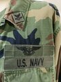 U.S.Navy Coat, hot weather, woodland camouflage pattern, combat. Used, size Large