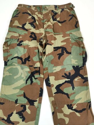 U.S.Pants, hot weather, woodland camouflage pattern, combat. Used, size Large