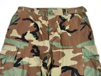 U.S.Pants, hot weather, woodland camouflage pattern, combat. Used, size Large